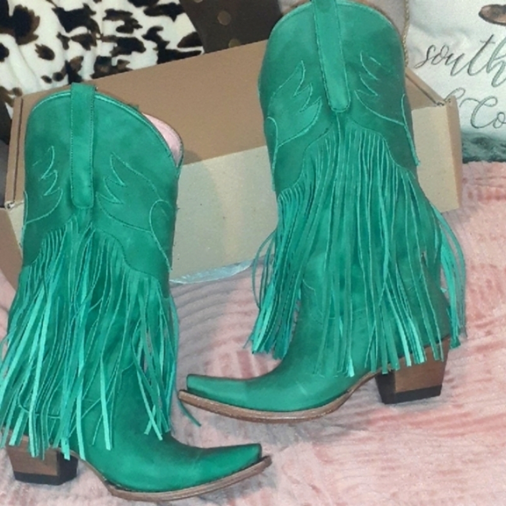Junk Gypsy By Lane Green Fringe Western Boots